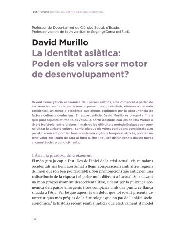David Murillo La identitat asiàtica: Poden els valors ser ... - Jordi Pujol
