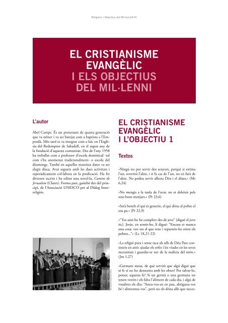 Religions i objectius del mil·lenni - Centre UNESCO de Catalunya