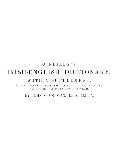 An Irish-English dictionary - National Library of Scotland