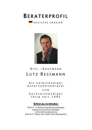 Ausführliches Profil - Dipl.-Kfm. Lutz Ressmann