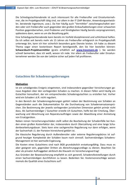 Exposé Sachverständiger (PDF) - Dipl.-Kfm. Lutz Ressmann