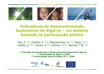 Indicadores de Desenvolvimento Sustentável do Algarve – um ...
