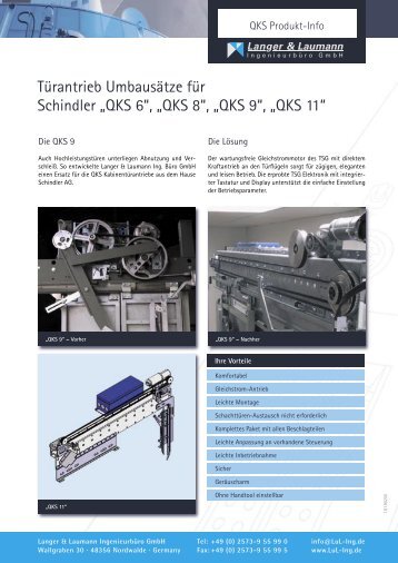 Schindler QKS 6 / 8 / 9 / 11 - Langer & Laumann Ing. Büro GmbH