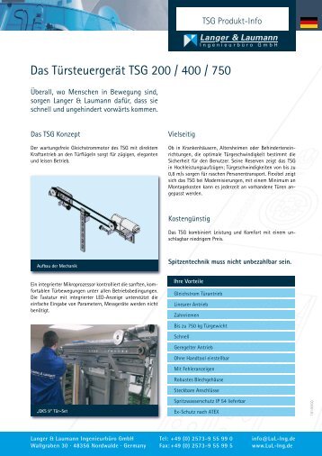 Das Türsteuergerät TSG 200 / 400 / 750 - Langer & Laumann Ing ...