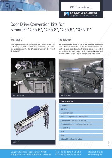 Schindler QKS 6 / 8 / 9 / 11 - Langer & Laumann Ing. Büro GmbH