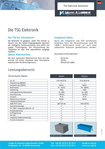 Die TSG Elektronik - Langer & Laumann Ing. Büro GmbH