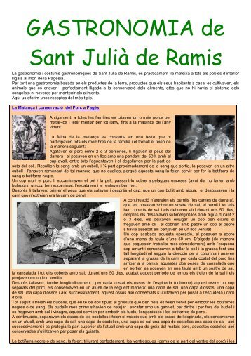 Gastronomia de Sant Julià - Sant Julià de Ramis