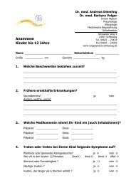 Anamnesebogen Kinder bis 12 Jahre - Lungenpraxis Schleswig