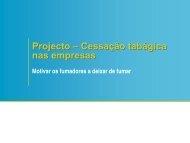 Projecto – Cessação tabágica nas empresas Projecto – Cessação ...