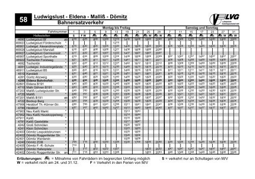 Ludwigslust - Eldena - Malliß - Dömitz Bahnersatzverkehr