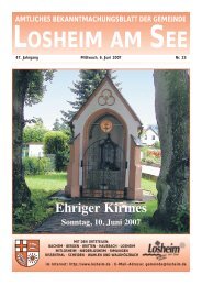 Montag, den 11. Juni 2007 - Gemeinde Losheim am See