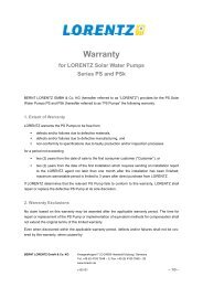 Warranty - Lorentz