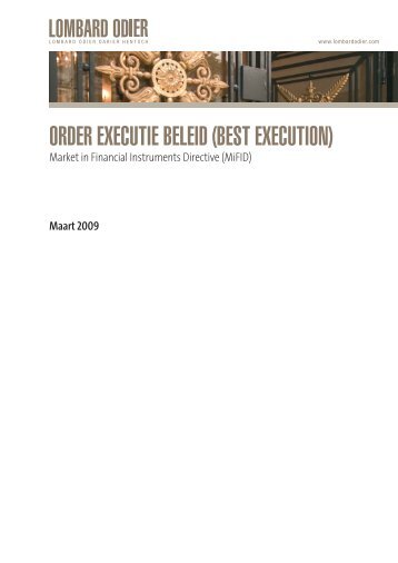 Order Executie Beleid - Lombard Odier