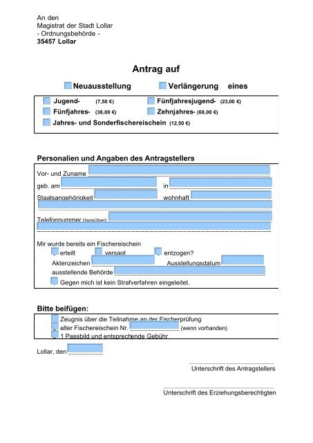 Antrag auf - Stadt Lollar