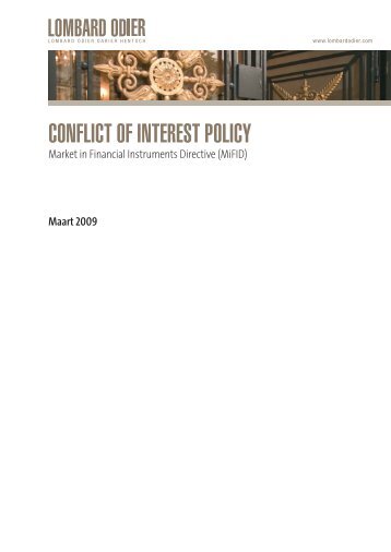 Conflict of Interest Policy - Lombard Odier