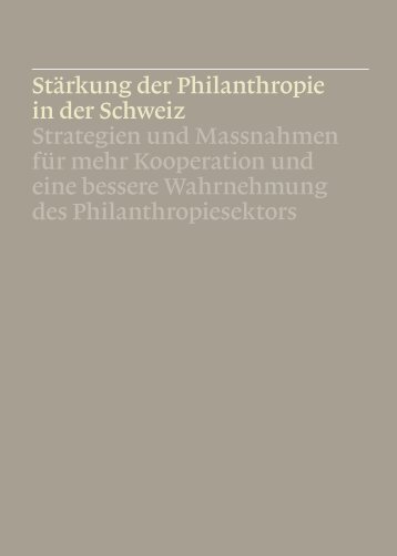 Stärkung der Philanthropie in der Schweiz Strategien und ... - FSG