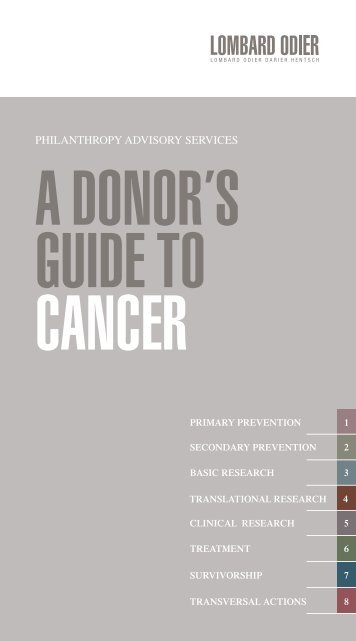 Donor's guide to cancer - Lombard Odier