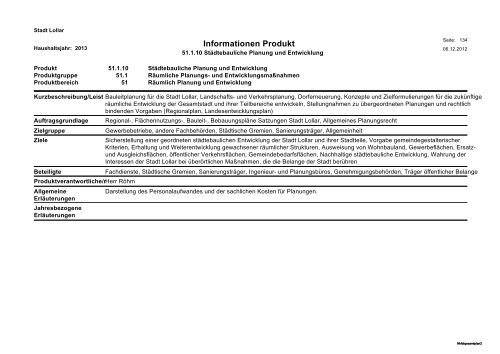 Haushalt 2013 Teil B - Gesamtergebnisplan und ... - Stadt Lollar