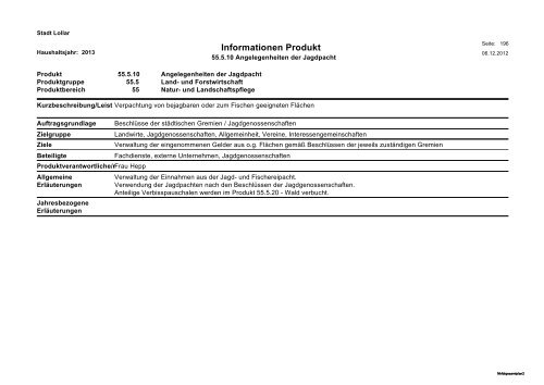 Haushalt 2013 Teil B - Gesamtergebnisplan und ... - Stadt Lollar