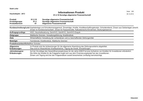 Haushalt 2013 Teil B - Gesamtergebnisplan und ... - Stadt Lollar