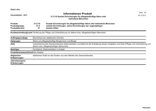 Haushalt 2013 Teil B - Gesamtergebnisplan und ... - Stadt Lollar