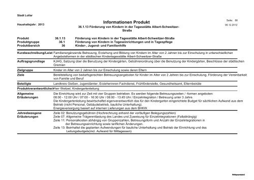 Haushalt 2013 Teil B - Gesamtergebnisplan und ... - Stadt Lollar