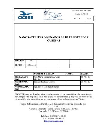 nanosatelites diseñados bajo el estandar cubesat - Cicese