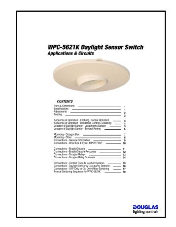 WPC-5621K Photo Sensor Operator's Manual - Douglas Lighting ...