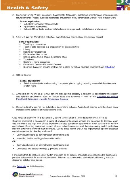 1. What must be done to ensure electrical safety in schools? 2 ...