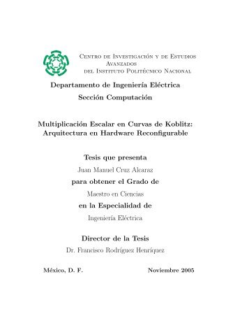 Multiplicación Escalar en Curvas de Koblitz - Departamento de ...