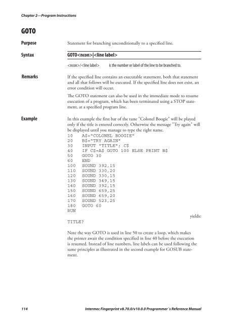 Programmer's Reference Manual Intermec Fingerprint® v8.70.0 ...