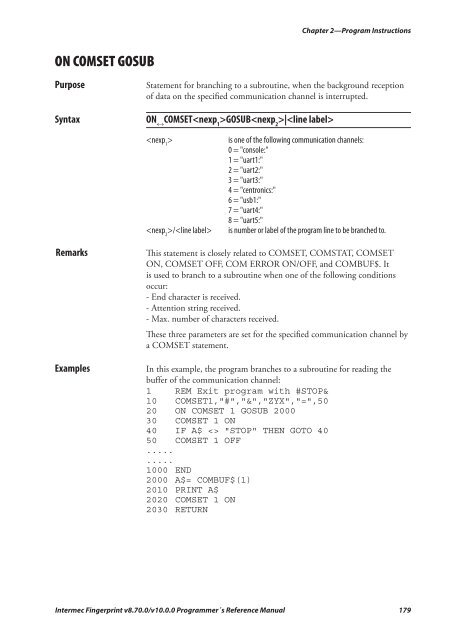 Programmer's Reference Manual Intermec Fingerprint® v8.70.0 ...