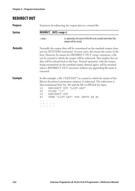 Programmer's Reference Manual Intermec Fingerprint® v8.70.0 ...