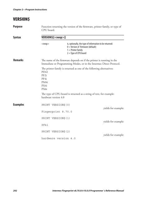 Programmer's Reference Manual Intermec Fingerprint® v8.70.0 ...