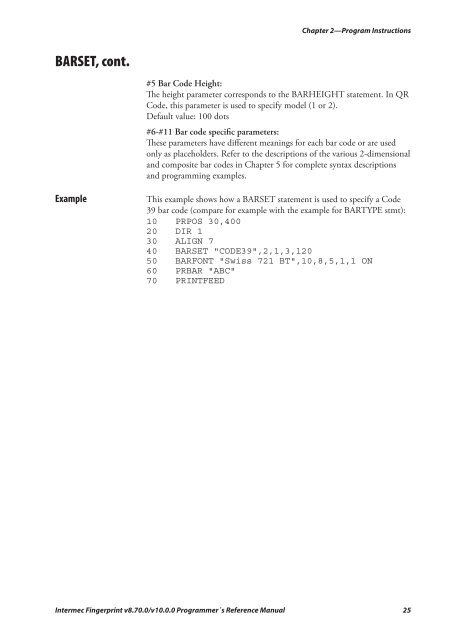 Programmer's Reference Manual Intermec Fingerprint® v8.70.0 ...