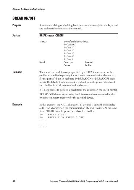 Programmer's Reference Manual Intermec Fingerprint® v8.70.0 ...