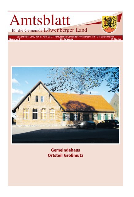 Amtsblatt Nr. 04 2012 - Gemeinde LÃ¶wenberger Land