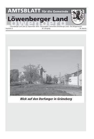 Amtsblatt Nr. 09 2010 - Gemeinde LÃ¶wenberger Land