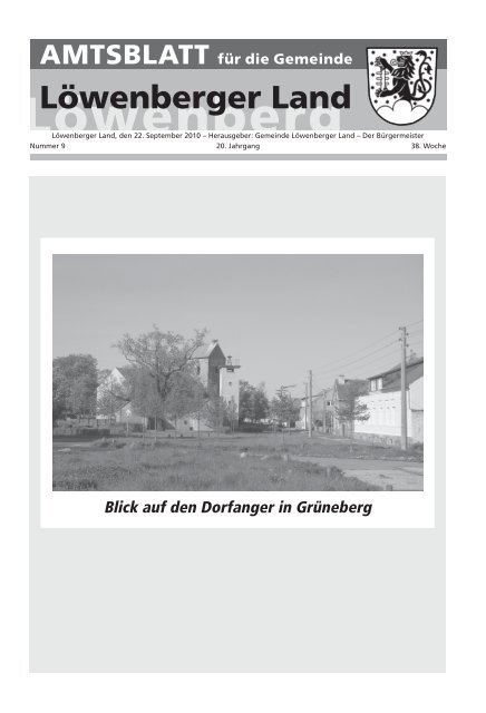 Amtsblatt Nr. 09 2010 - Gemeinde LÃ¶wenberger Land