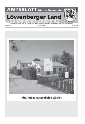 Amtsblatt Nr. 08 2010 - Gemeinde LÃ¶wenberger Land