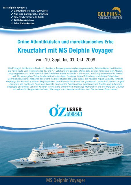 Kreuzfahrt mit MS Delphin Voyager - LN-Hapag-Lloyd Reisebüro