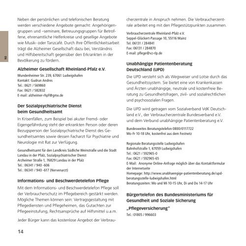 Download Demenzwegweiser als pdf-Datei - Landkreis Südliche ...