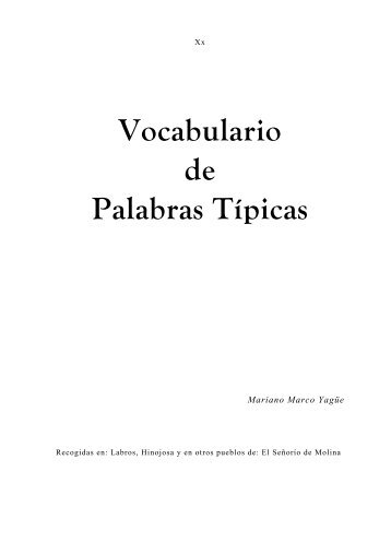 Vocabulario de Palabras Típicas - Hinojosa