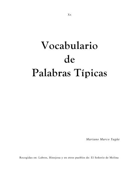 Vocabulario de Palabras Típicas - Hinojosa