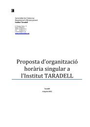 Proposta d'organització horària singular a l'Institut TARADELL - Xtec