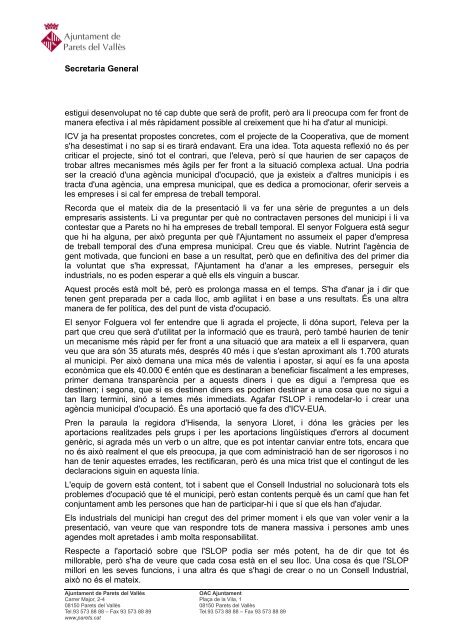 Ple ordinari, 20 de setembre de 2012 - Ajuntament de Parets del ...