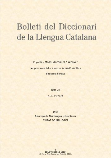 el BOLLETÍ - Institut d'Estudis Catalans