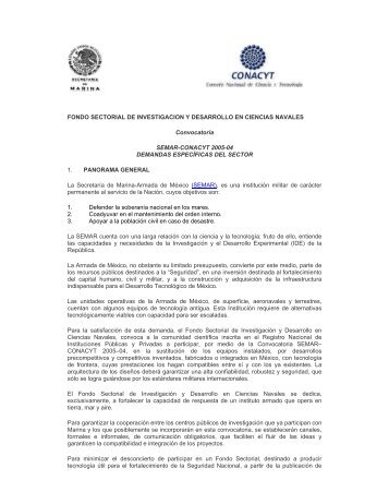 Demandas Especificas - Conacyt