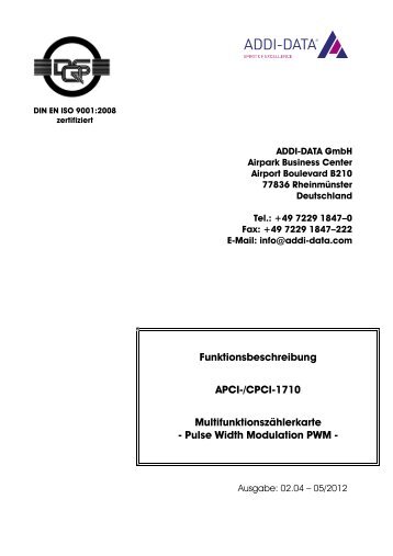 Pulse Width Modulation PWM - ADDI-DATA