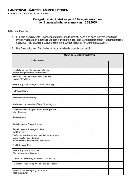 Delegation AG.pdf - Landeszahnärztekammer Hessen